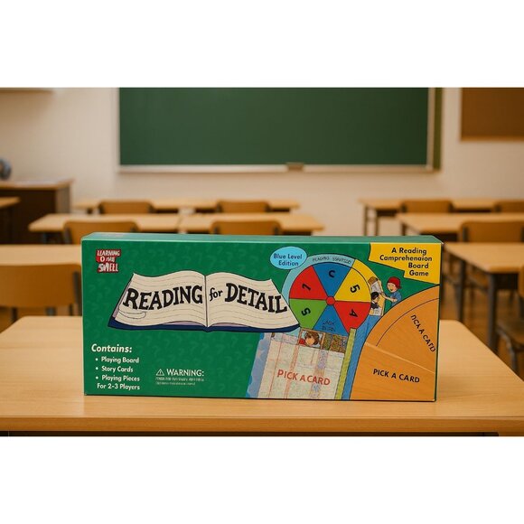 Reading for Detail Board Game Blue Level Edition  Learning Wheel Complete - Picture 1 of 8